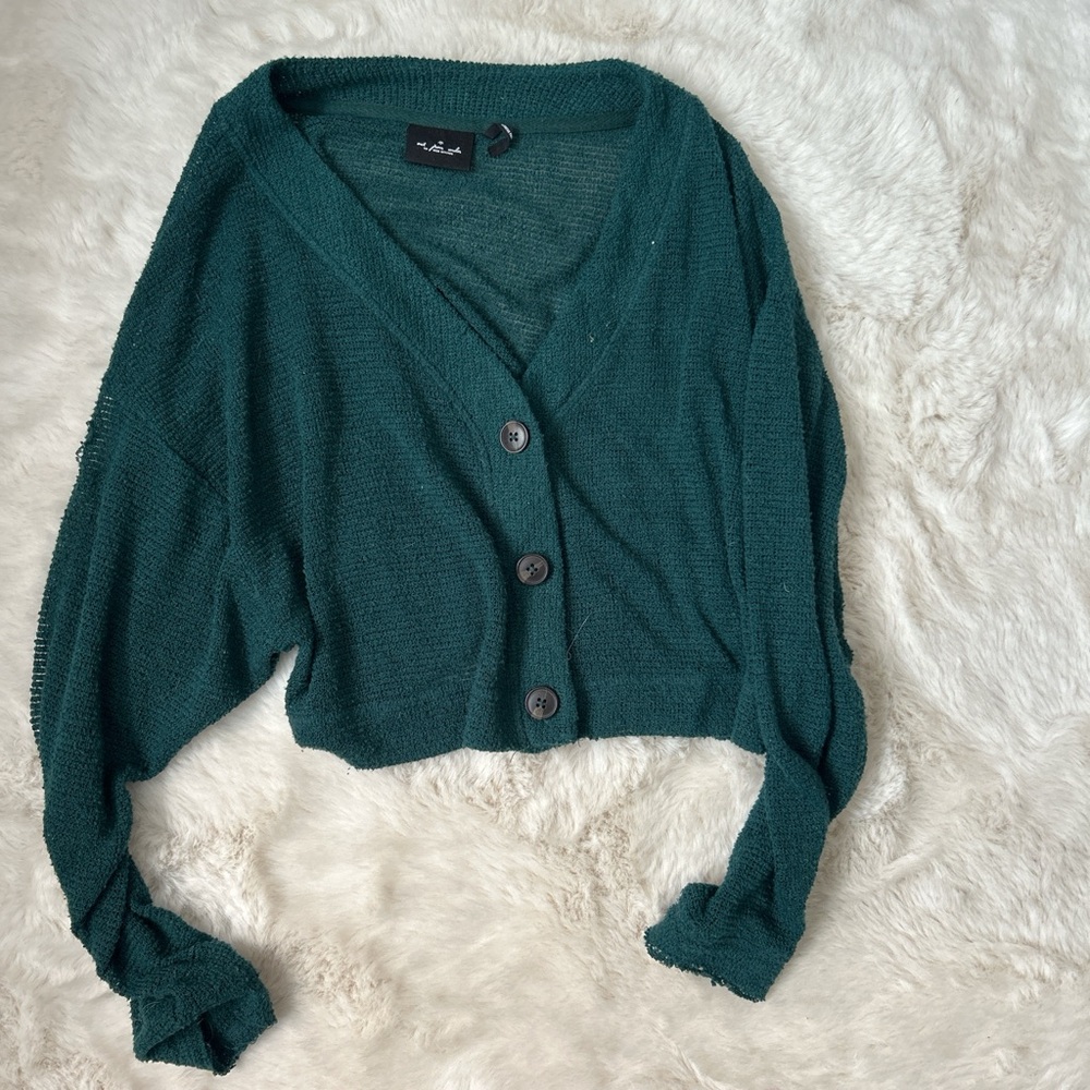 Green blue cropped sweater